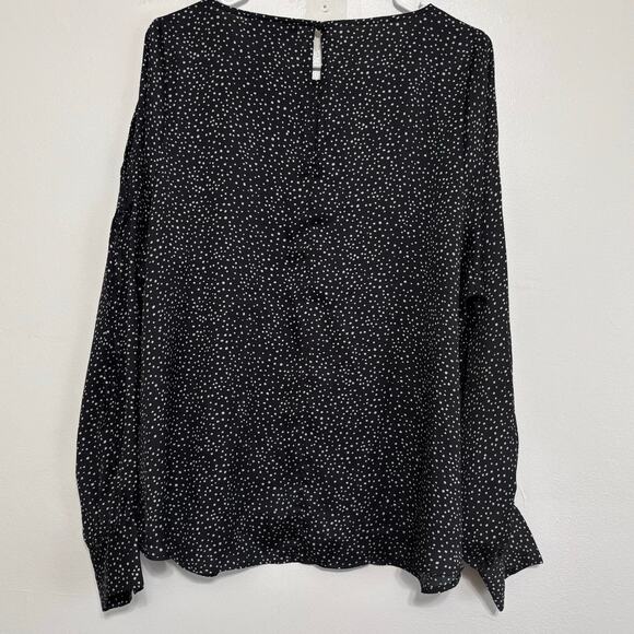 Lane Bryant Black and White Cold Shoulder Dot Top Size 18 - Picture 1 of 11